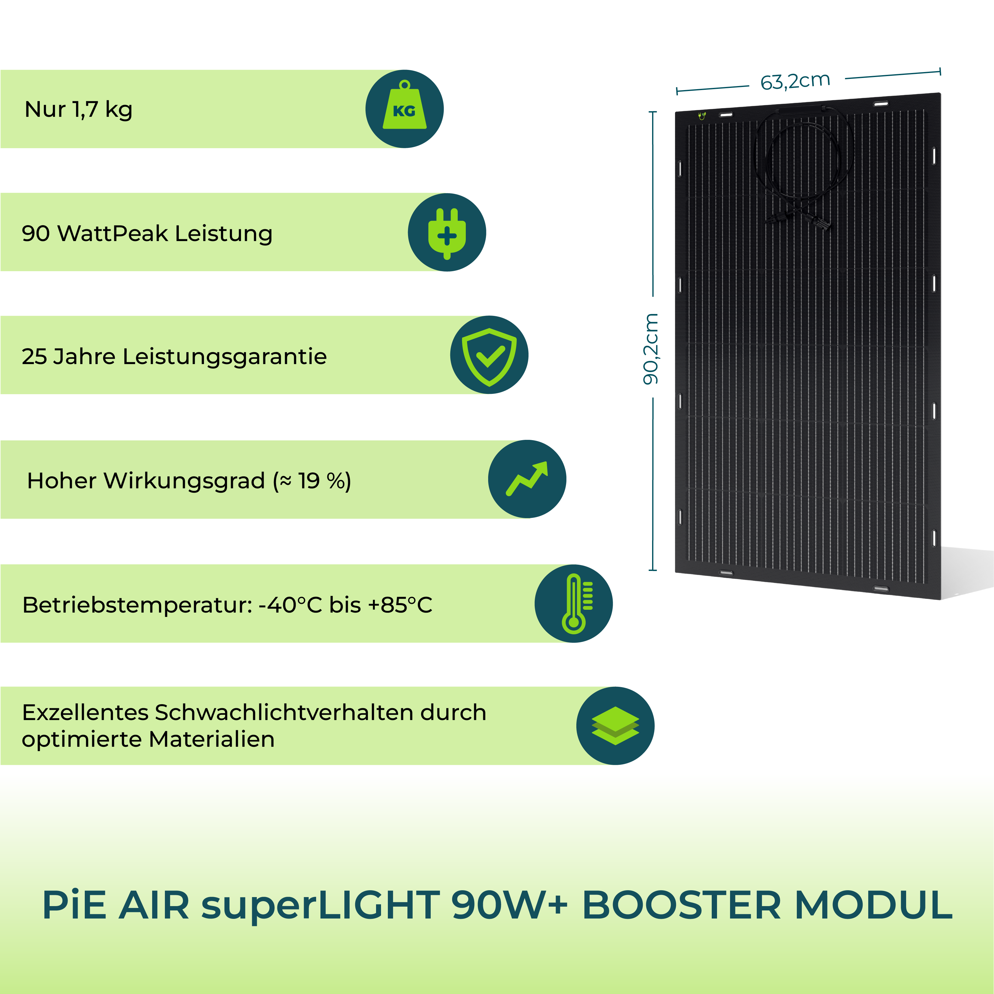 PiE AIR superLIGHT 90+ Watt BOOSTER SOLARMODUL (FULL BLACK)